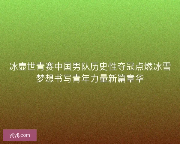 冰壶世青赛中国男队历史性夺冠点燃冰雪梦想书写青年力量新篇章华